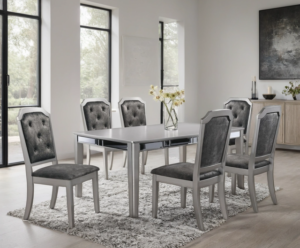 Travis Dining Table + 6 Chair Set masa furniture