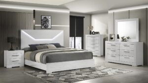 Blanca Queen 5 Pc Bedroom Set in White masa furniture