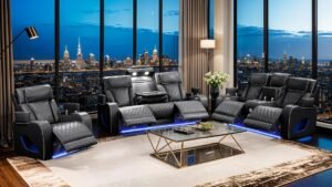Fortuner Living Room Set in Black masa furniture