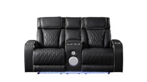 Fortuner Living Room Set in Black masa furniture