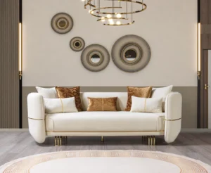 Helena Ivory Velvet Sofa 94" - Image 4