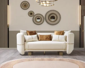 Helena Ivory Velvet Sofa 94" - Image 3