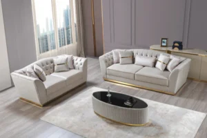 Milena Ivory Velvet Sofa 93" - Image 5