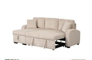 Silvia Beige - Reversible Sectional With Pull-Out Bed Houston Masa Furniture
