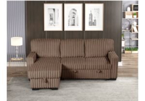 Poland Gray Reversible Sectional With Pull-Out Bed Houston