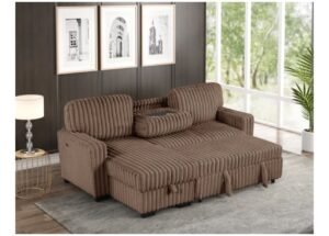 Poland Gray Reversible Sectional With Pull-Out Bed Houston