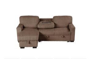 Poland Gray Reversible Sectional With Pull-Out Bed Houston