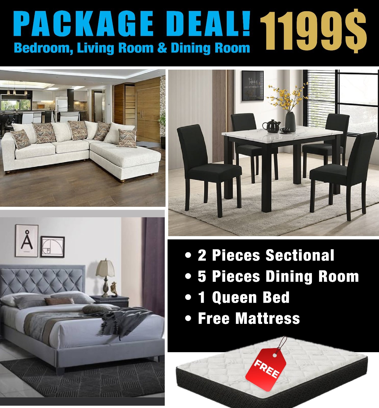 PACKAGE DEAL 1 HOUSTON MASA FURNITURE