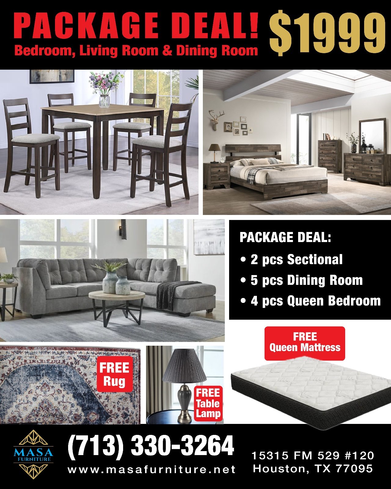 Package Deal 2 Masa Furniture Houston