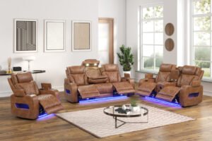 Brown power reclining set Houston