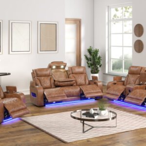 DUBAI 3PC Brown Power Reclining Set