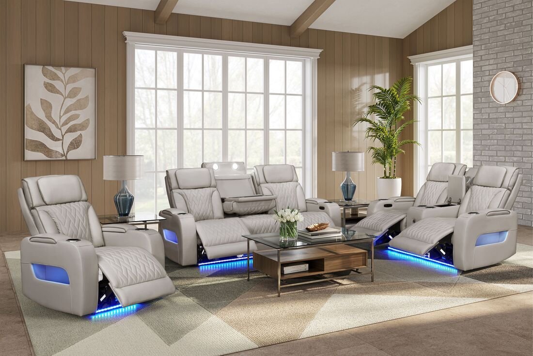 Power Reclining Leather Sofa Set with Massage – Houston | MASA Furniture