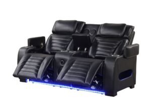 TOKYO 3PC Black Power Reclining Set at masa Furniture Houston