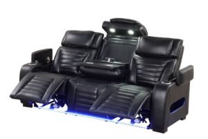 TOKYO 3PC Black Power Reclining Set at masa Furniture Houston