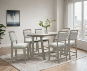 Counter Height Table - 6 Chair Set - Image 2