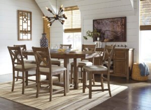 Counter Height Table + 6 Chairs Set