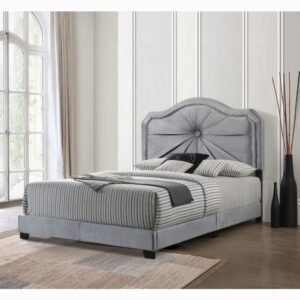 Frankie Gray Velvet Bed – Contemporary Style in Houston