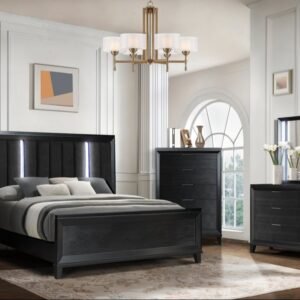Havana Black/White – 4pc or 5pc Bedroom Set – Queen, King