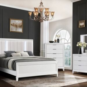 Havana Black/White – 4pc or 5pc Bedroom Set – Queen, King