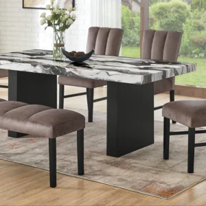 D195 Cosmo Faux Marble Dining Set