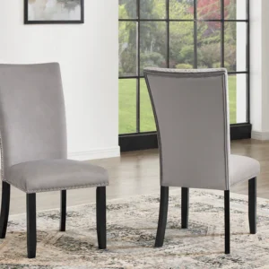 D180 Larry Grey Faux Marble Dining Set – Table & Chairs