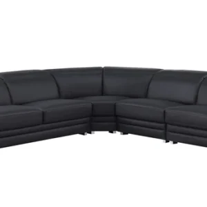 MI-1255 Favo Italian Leather Sofa – Black