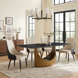 D1576 Roxy (Black/Bronze) Dining Room Set