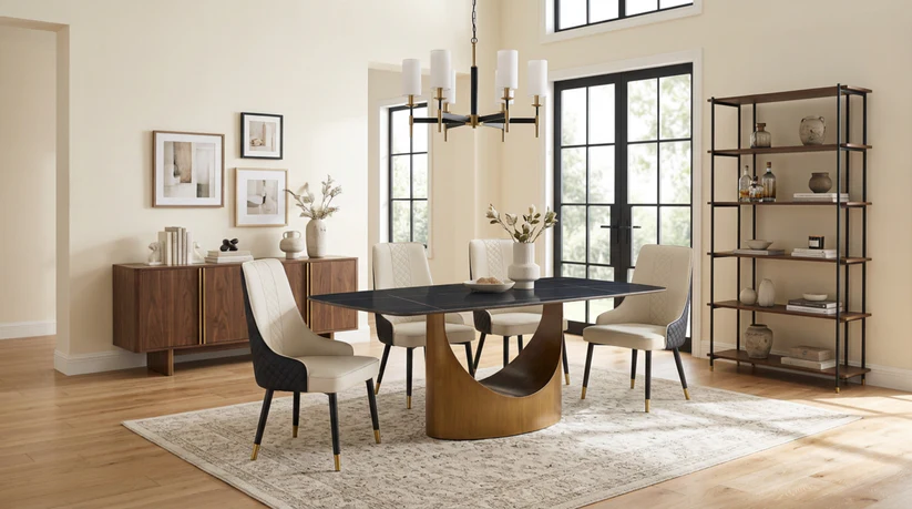 Roxy (Black/Bronze) Dining Room Set Masa Furniture Houston 9