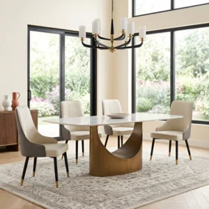 D1576 Roxy (White/Bronze) Dining Room Set