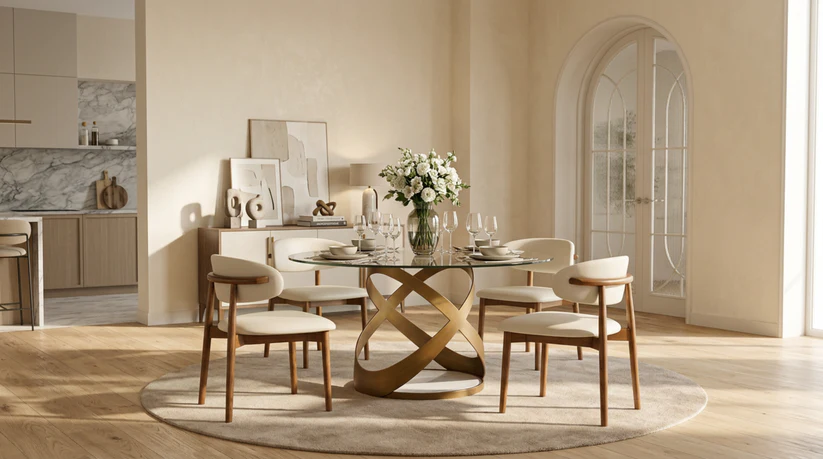 D1550 Dimi (Clear Glass/Bronze) Dining Room masa furniture houston 7