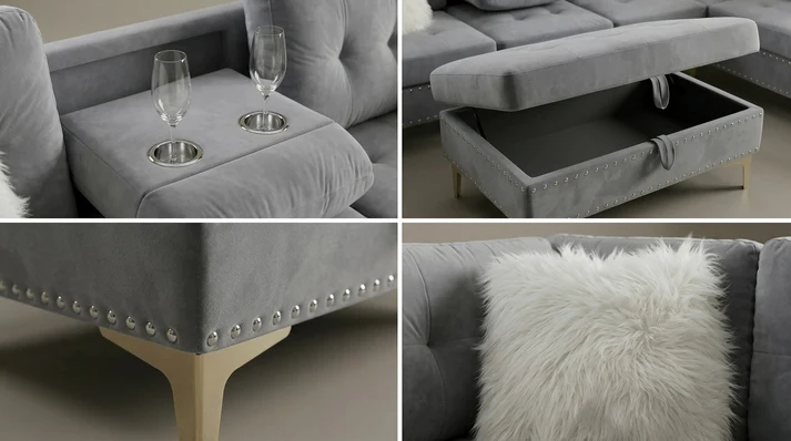 Joy II (Grey) Living Room Masa Furniture