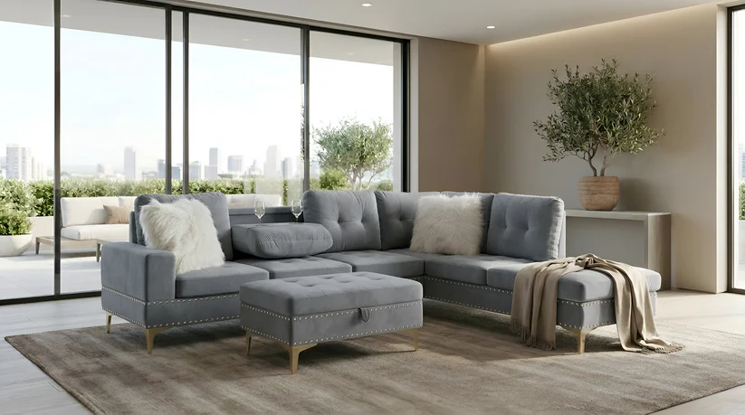 Joy II (Grey) L1iving Room Masa Furniture